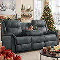 Korser Loveseat Recliner Sofa, Flip Middle Backrest Design 3 Seat Reclining Sofa with Storage Drawer, Performance Fabric Reclining Couch with Storage, USB Port, Manual Couch for Living Room, RVs