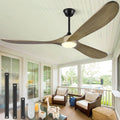 60' Ceiling Fans with Lights and Remote Control, Outdoor Ceiling Fan with Lights High CFM Quiet 3 Blade Wood Walnut Ceiling Fan,Bronze Gray