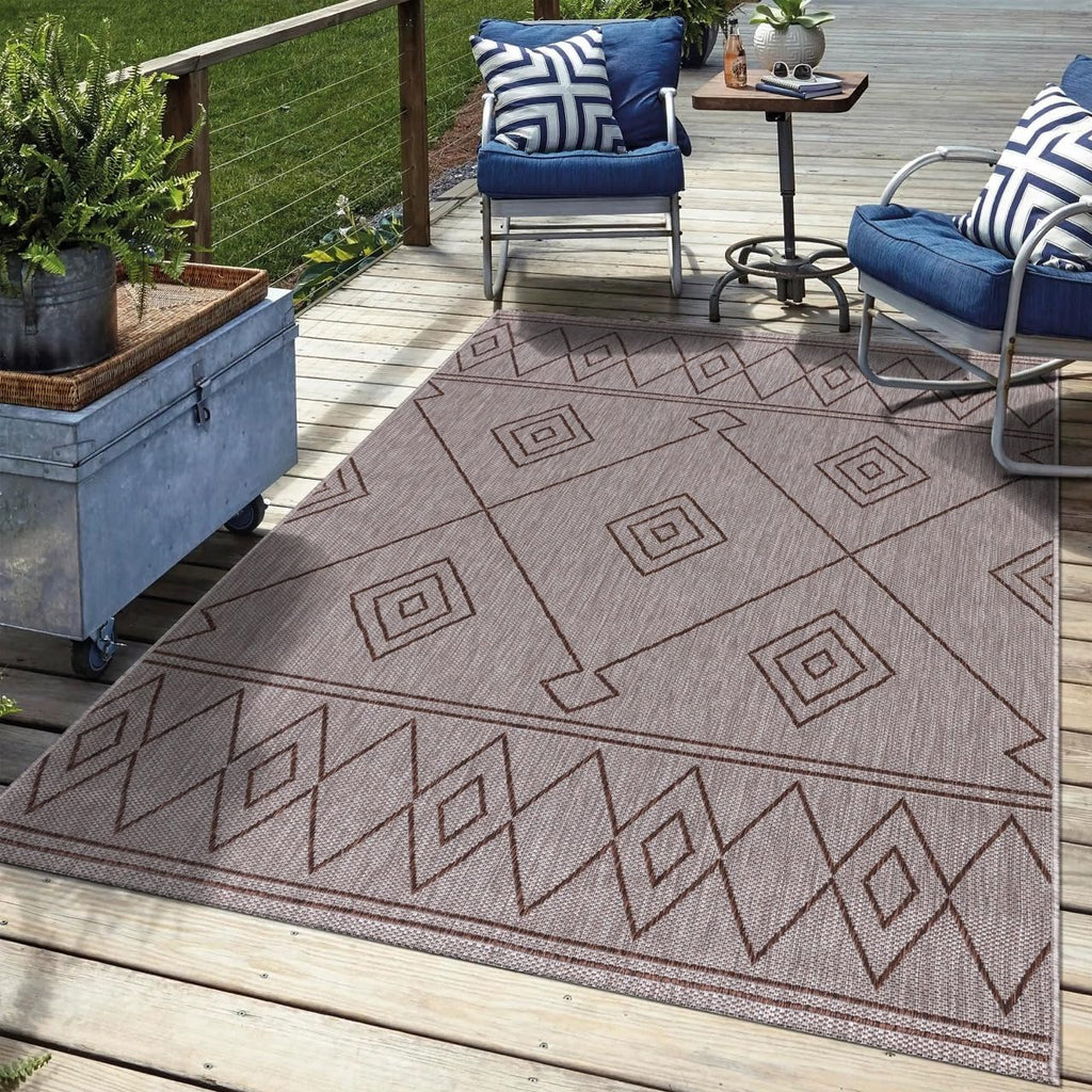 Keen Home Design Terrace Outdoor Area Rug - 9x12 Washable Indoor/Outdoor Rug for Patio, Kitchen, Balcony, Beach, Garden, Deck and Porch, Size: 8'10'x12'