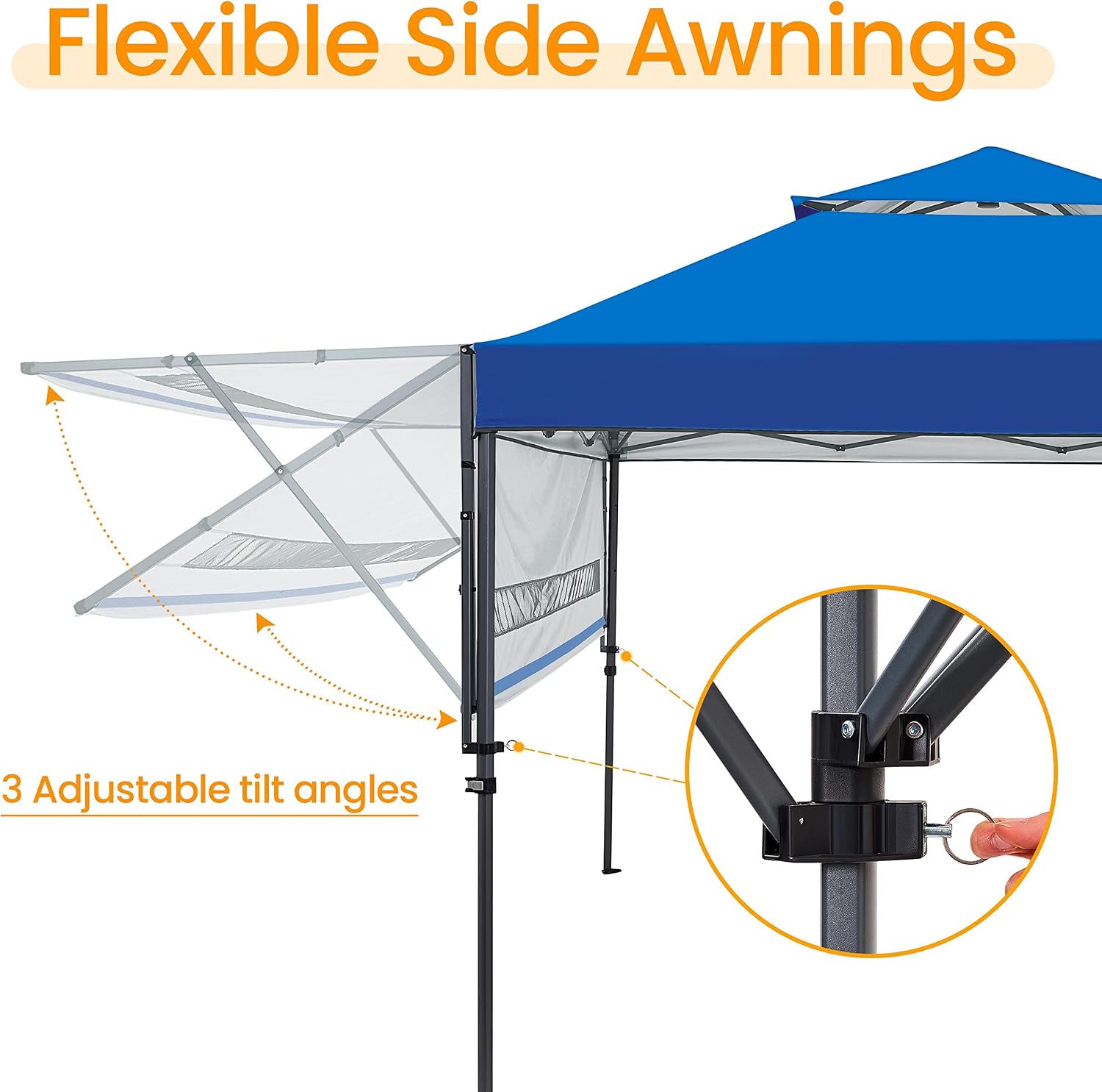 Topeakmart 10x17 Pop-up Gazebo Canopy 2-Tiered with Tilt Angle-Adjustable Double Awnings, Single-Person Setup Instant Canopy, Perfect for 12-18 People