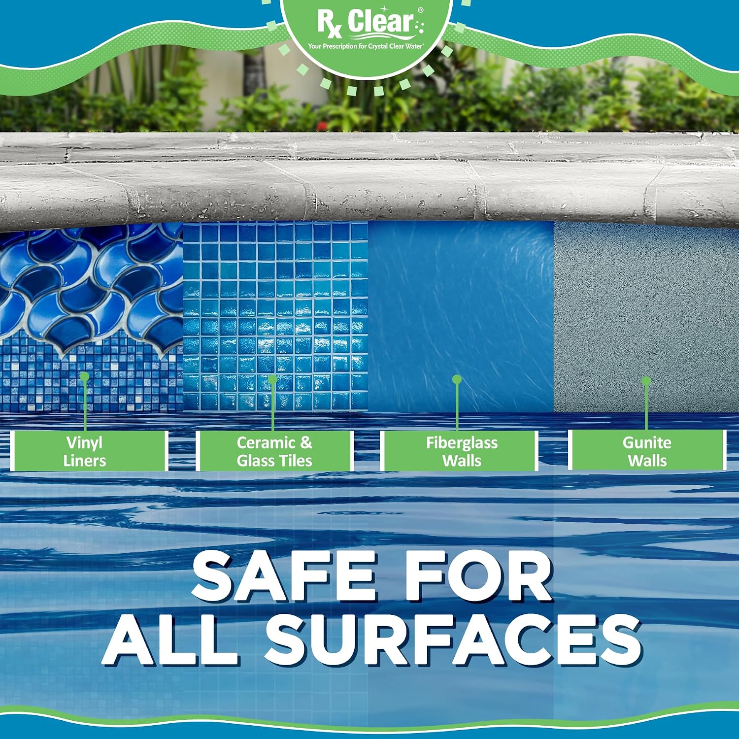 Rx Clear 1' Inch Chlorine Tabs | 1200 Pounds | Use Tablets as Bactericide, Algaecide, & Disinfectant in Swimming Pools | Stabilized, Long Lasting, Slow Dissolving, & UV Protected (24 x 50 LB Buckets)