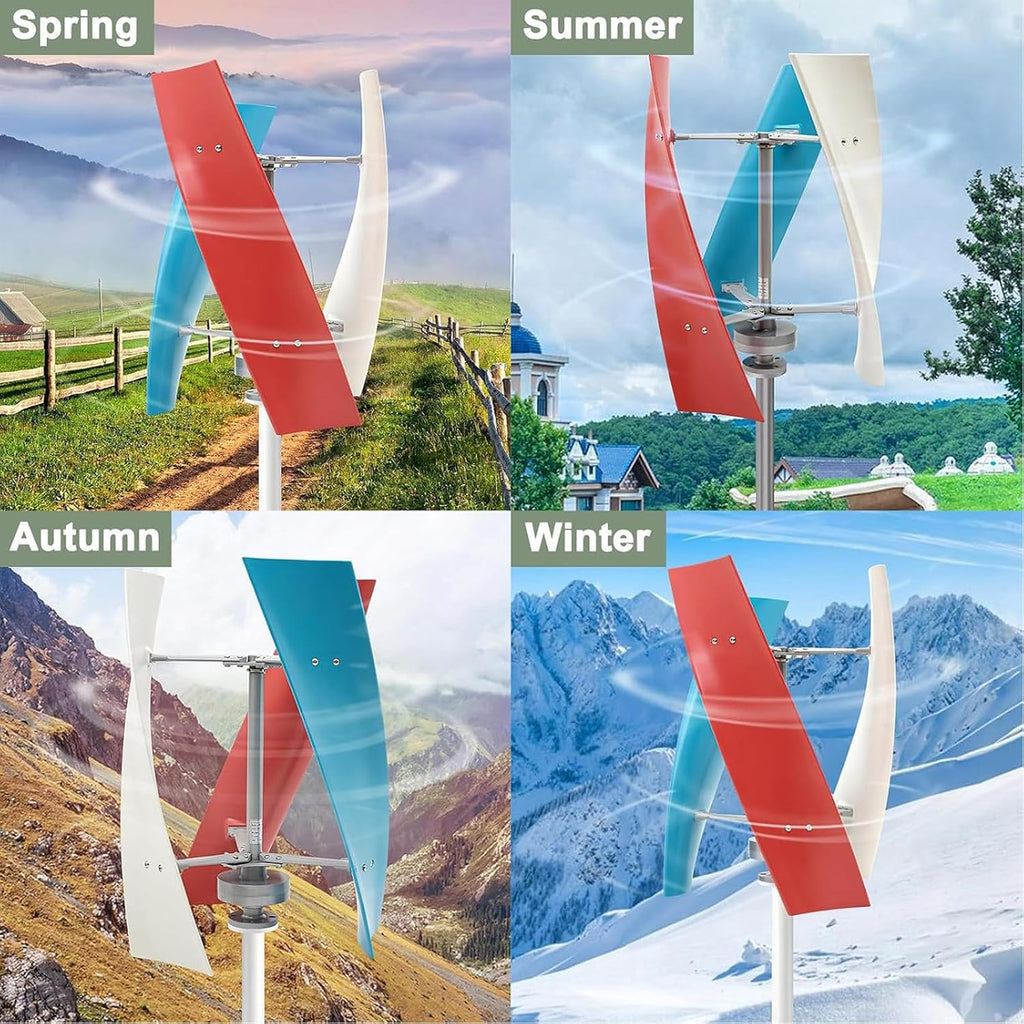 3000W/5000W Wind Turbine Generator,12V 24V 48V with 3 Blades Wind Vertical Turbine Generator Permanent Magnet Generator Wind Turbine Kit for Hybrid Wind Solar,5000W-12V