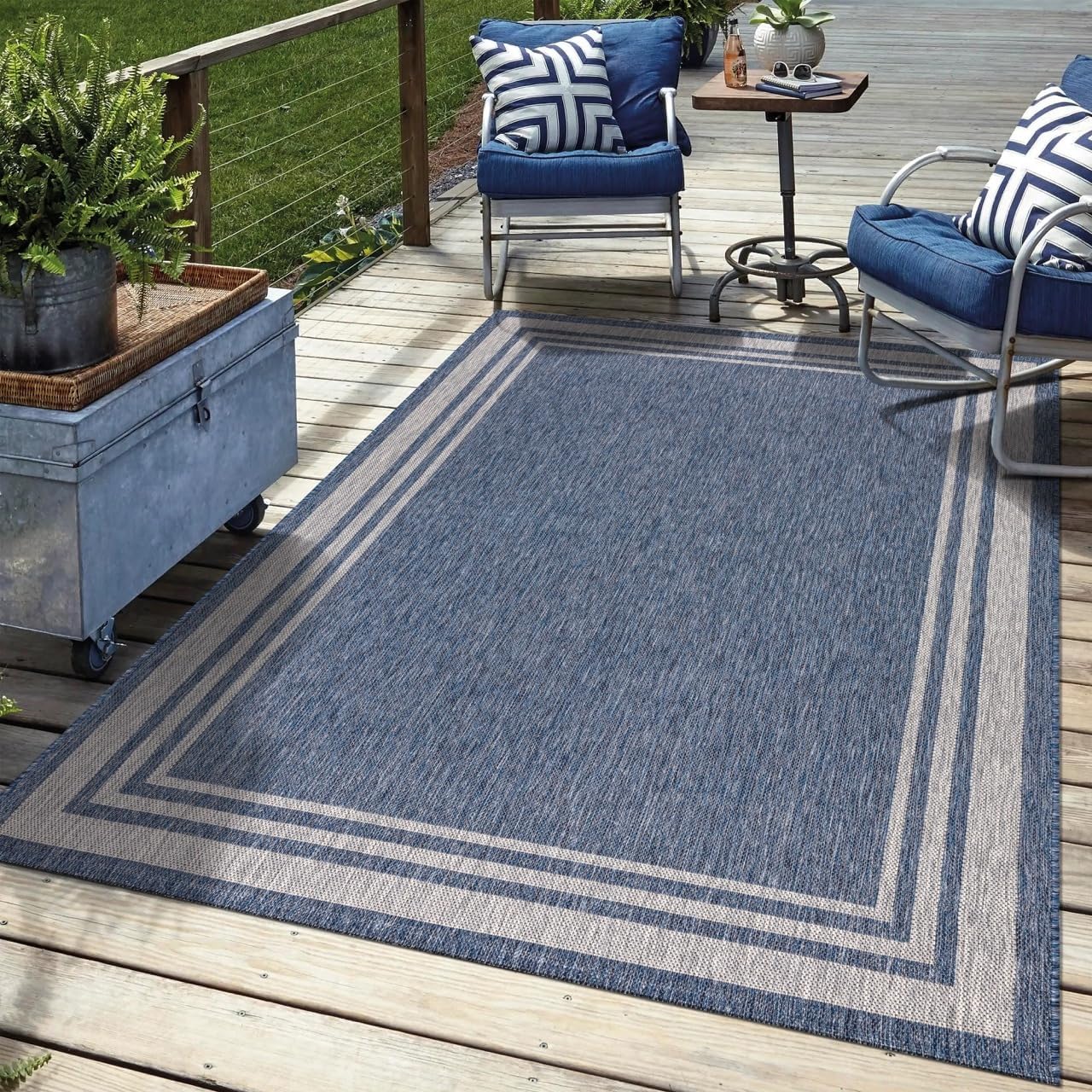 Keen Home Design Terrace Outdoor Area Rug - 9x12 Washable Indoor/Outdoor Rug for Patio, Kitchen, Balcony, Beach, Garden, Deck and Porch, Size: 8'10'x12'