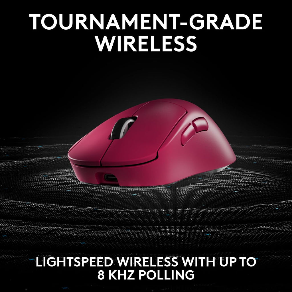 Logitech PRO X Superlight 2 DEX Wireless Gaming Mouse, Pink | Lightweight, Hero 2 Sensor, 44k DPI, 5 Programmable Buttons, Lightspeed Wireless, Right Hand, PC/Mac | Signature Series Charging Dock