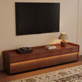 POVISON Fully-Assembled Mid Century Modern TV Stand, 78.74' Wood Media Console with Adjustable LED Light, Entertainment Center with Storage for Living Room