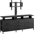 REAHOME TV Stand with Mount, 63' Entertainment Center for 32/45/55/60/65/70 inch TVs, Media Console Table with 7 Drawers, Height Adjustable Mount, Dresser TV Stand for Living Room, Carbon Fiber Black
