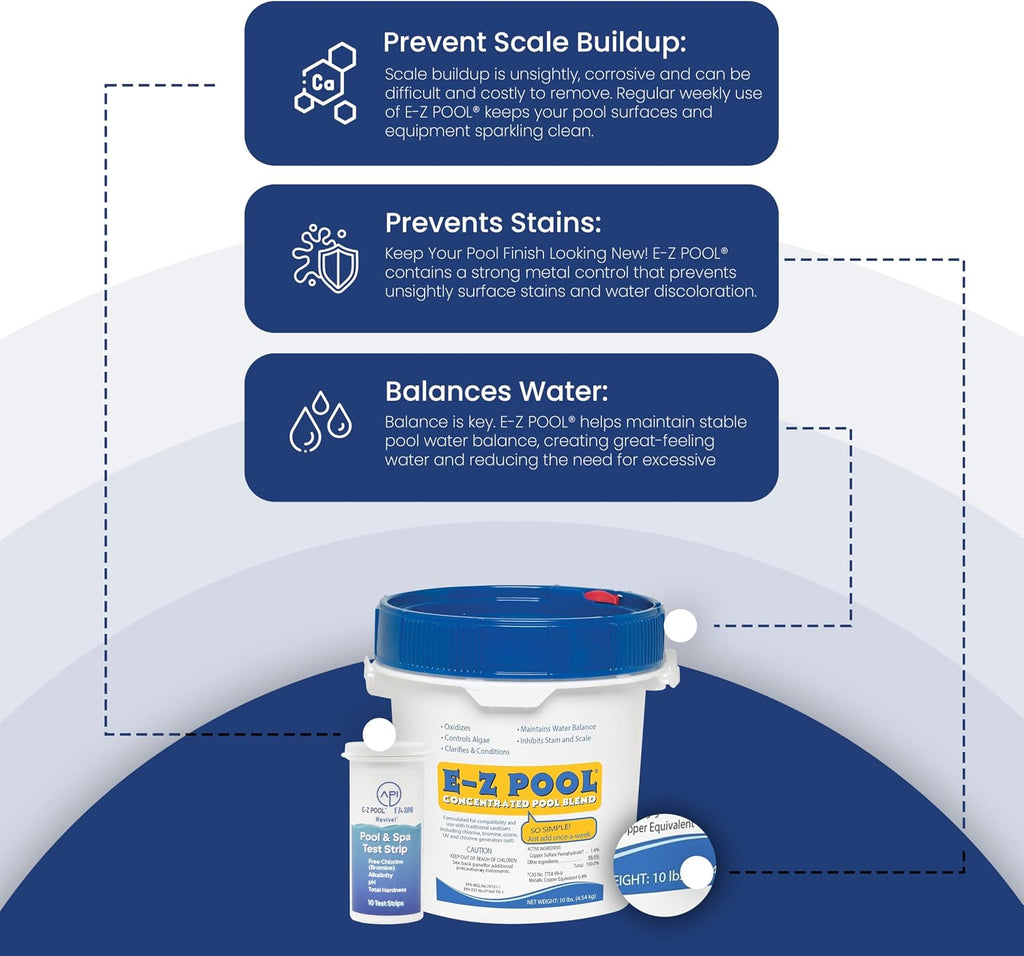 EZ Pool Concentrated Pool Blend Water Care 10 LB with Test Strips