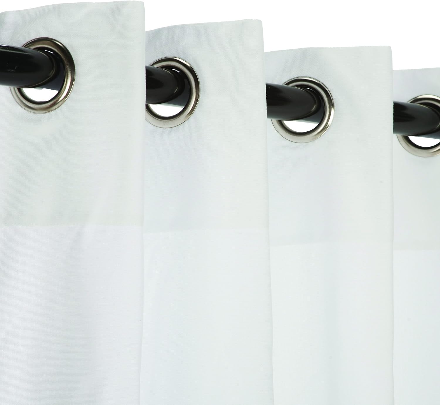 Comfort Classics Sunbrella Outdoor Curtain Panel, Nickel Grommet Top, 50 by 108 Inch in White; Perfect for Your Patio, Porch, Gazebo, or Pergola Inc.