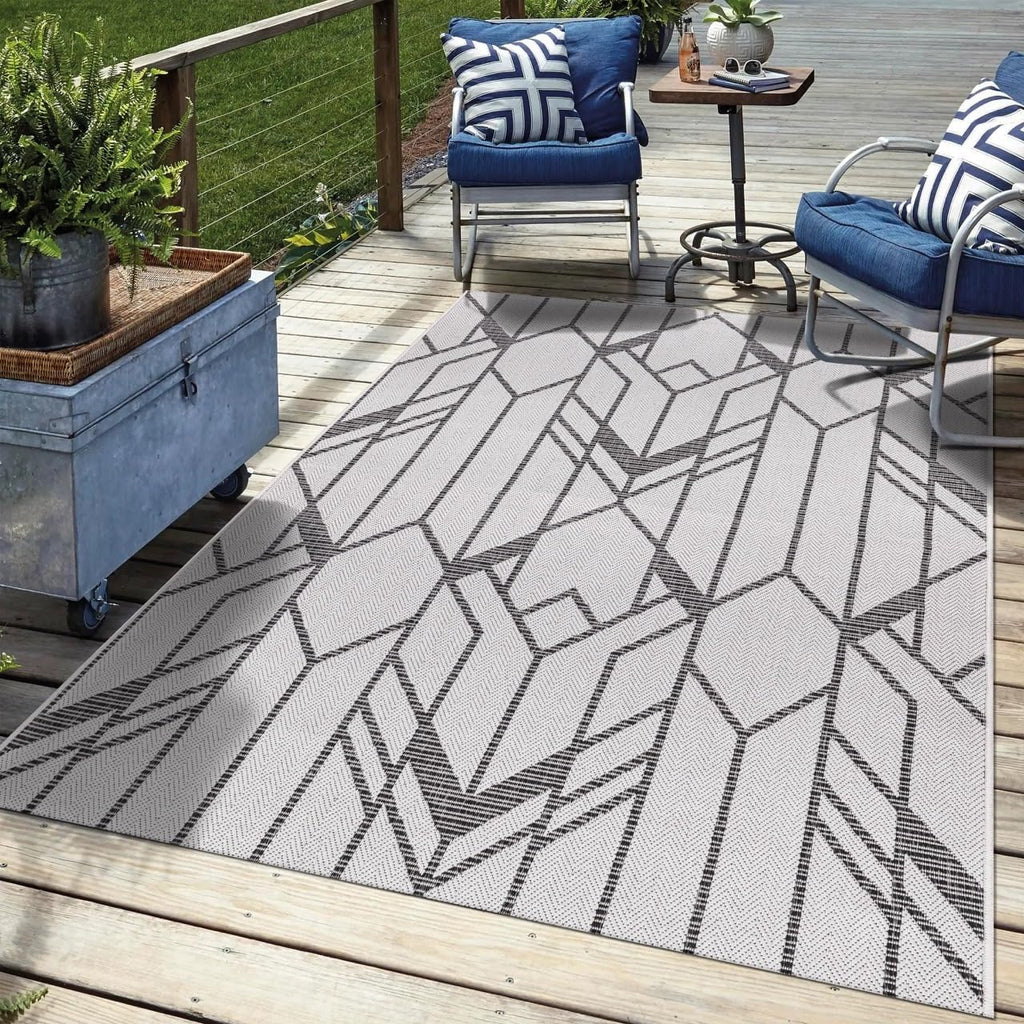 Keen Home Design Terrace Outdoor Area Rug - 9x12 Washable Indoor/Outdoor Rug for Patio, Kitchen, Balcony, Beach, Garden, Deck and Porch, Size: 8'10'x12'
