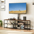 MAHANCRIS 59' TV Stand with Mount and 4 Power Outlets, Entertainment Center Media Console, Swivel TV Stand Mount up to 75 inch TVs, Height Adjustable, Metal Frame for Living Room, Bedroom TVHR35E01V