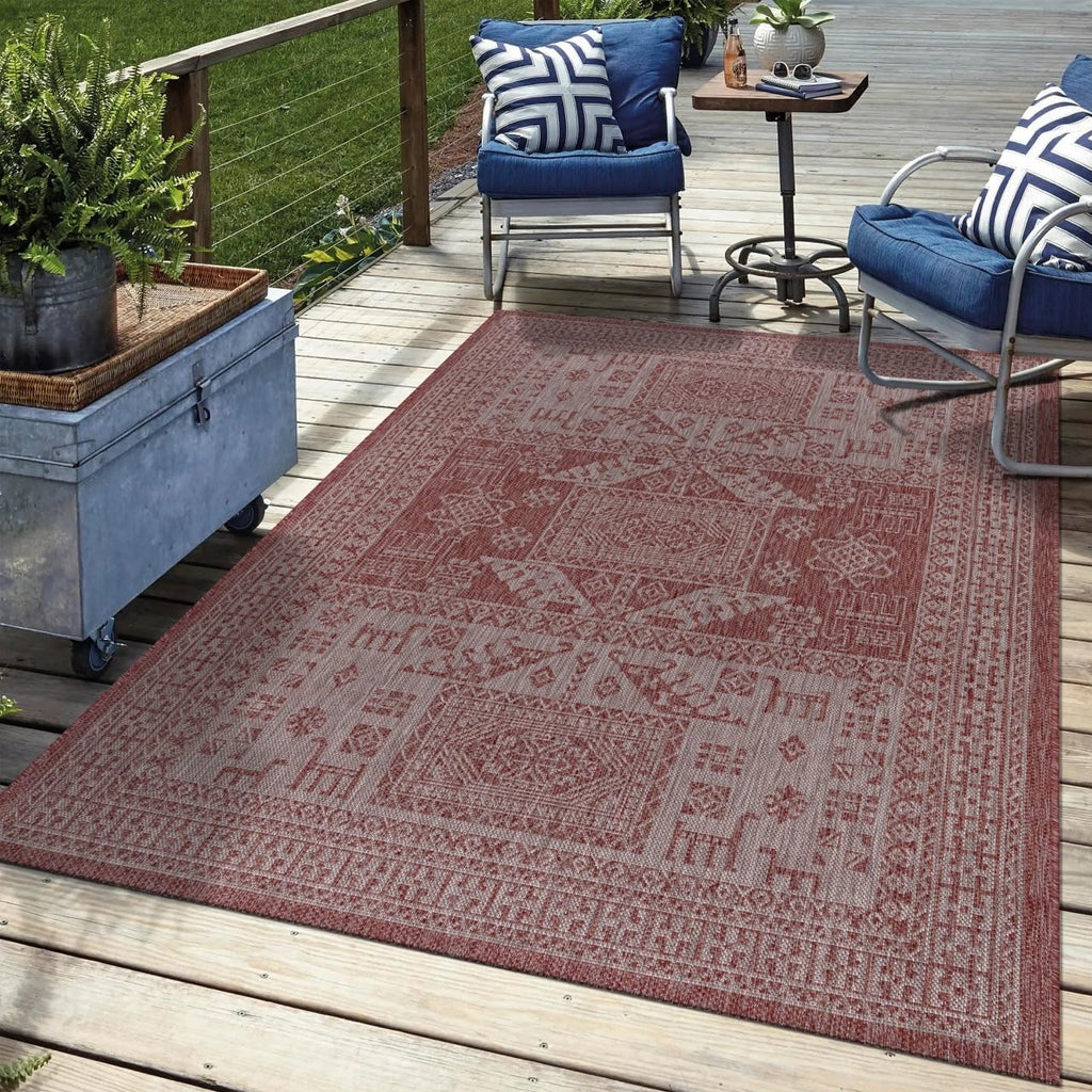 Keen Home Design Terrace Outdoor Area Rug - 9x12 Washable Indoor/Outdoor Rug for Patio, Kitchen, Balcony, Beach, Garden, Deck and Porch, Size: 8'10'x12'