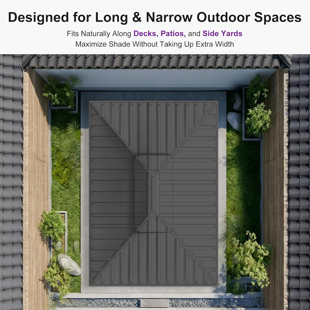 PURPLE LEAF 10'x16' Hardtop Gazebo with Lights Patio Outdoor Pavilion with Galvanized Steel Double Roof Includes Netting and Curtains for Garden Lawn Backyard Grey