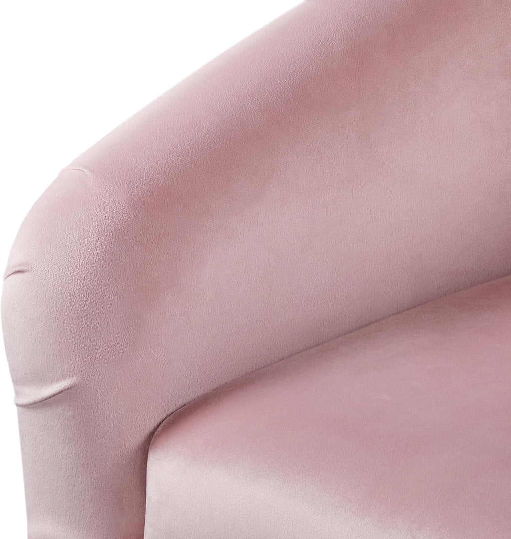 Yaheetech Accent Barrel Chair, Boucle Fabric Club Chair, Furry Sherpa Elegant Armchair with Cozy Soft Padded, Suitable for Living Room Bedroom Reception Room Office, Pink