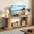 LITTLE TREE Wooden TV Stand for 60/65/70 Inch TVs, Entertainment Center with Open Storage Shelves, Farmhouse TV Console Media Television Stands for Living Room, Bedroom, Natural Wood Color