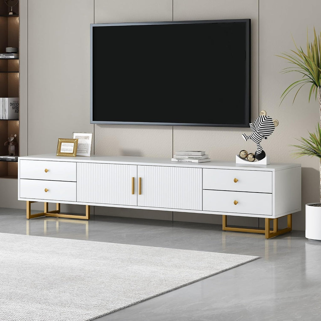 TV Stand for 65+ Inch TV, Entertainment Center TV Media Console Table, Modern TV Stand with Storage, TV Console Cabinet Furniture for Living Room