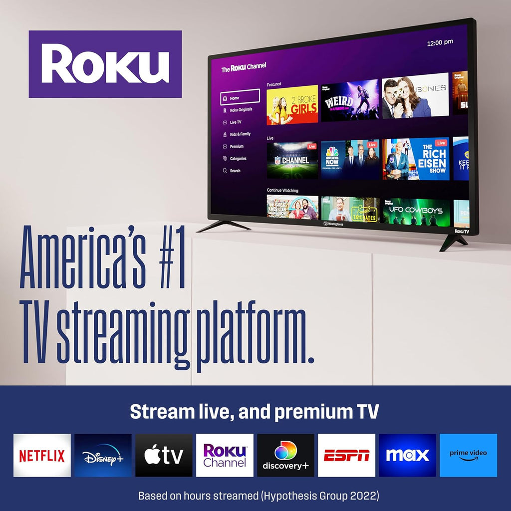 Westinghouse Roku TV - 42 Inch Smart TV, 1080P FHD Television with Wi-Fi Connectivity and Mobile App, Flat Screen, Bluetooth, Compatible with Apple AirPlay, Alexa and Google Assistant