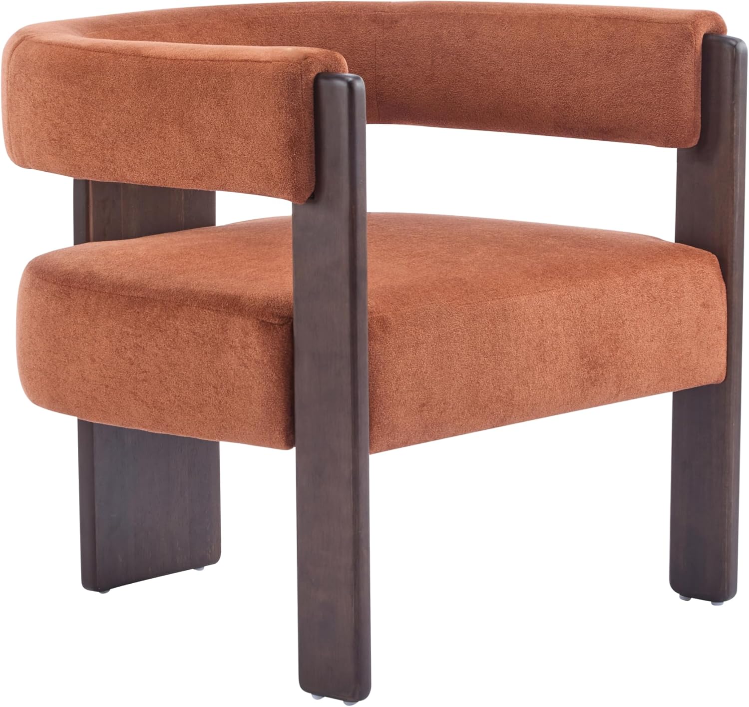 Christopher Knight Home Nettie Modern Accent Chair for Living Room, Velvet Fabric Single Lounge Sofa Chair with Wooden Frame, Comfy Reading Chair for Bedroom, Lounge Armchair with Cushion,Burnt Orange