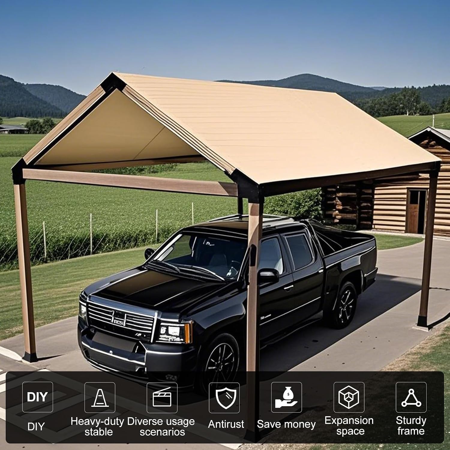 30° Slanted Pergola Whole-Set Kit for 4' x 4' Wood Pergola, Easy to Install, Weather - Resistant Bracket Kit for Carports, Gardens & More (14 Pcs)
