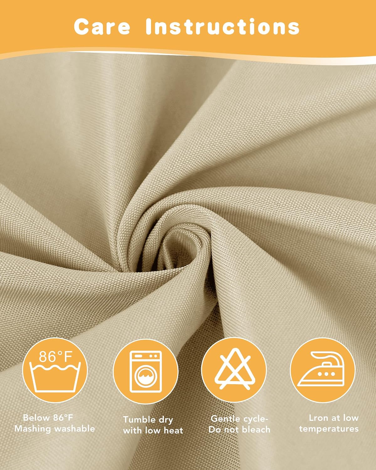 HolidayIdeas Outdoor Curtains for Patio Waterproof, 4 Panels - 84 x 84 Inch - Privacy Protection & Light Filtering Curtains Grommet Outside Curtains for Porch, Gazebo, Pergola, Backyard (Cream)