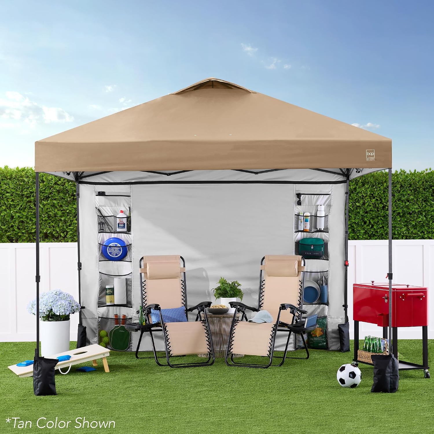 Best Choice Products 10x10ft Pop Up Canopy Tent with Sidewall, 1 Person 1 Minute Set Up, Carry Case, 4 Weight Bags - Gray