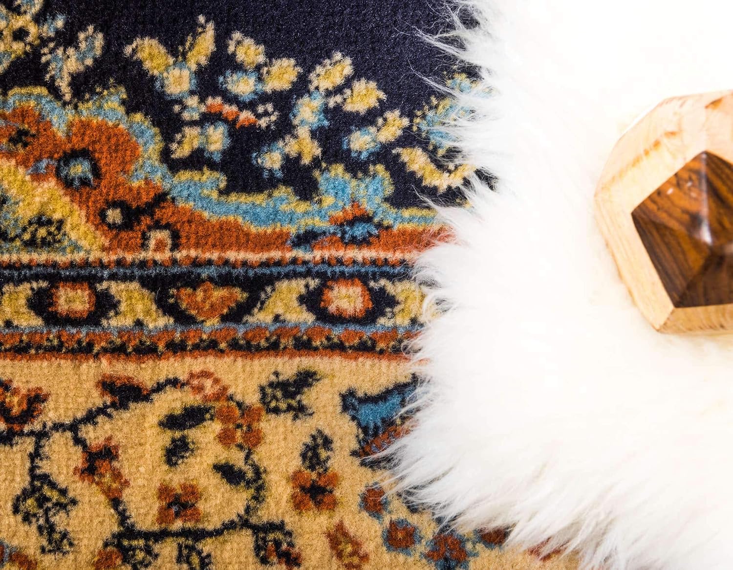 Unique Loom Reza Collection Traditional Persian Style Area Rug, 9 x 12 ft, Navy Blue/Ivory