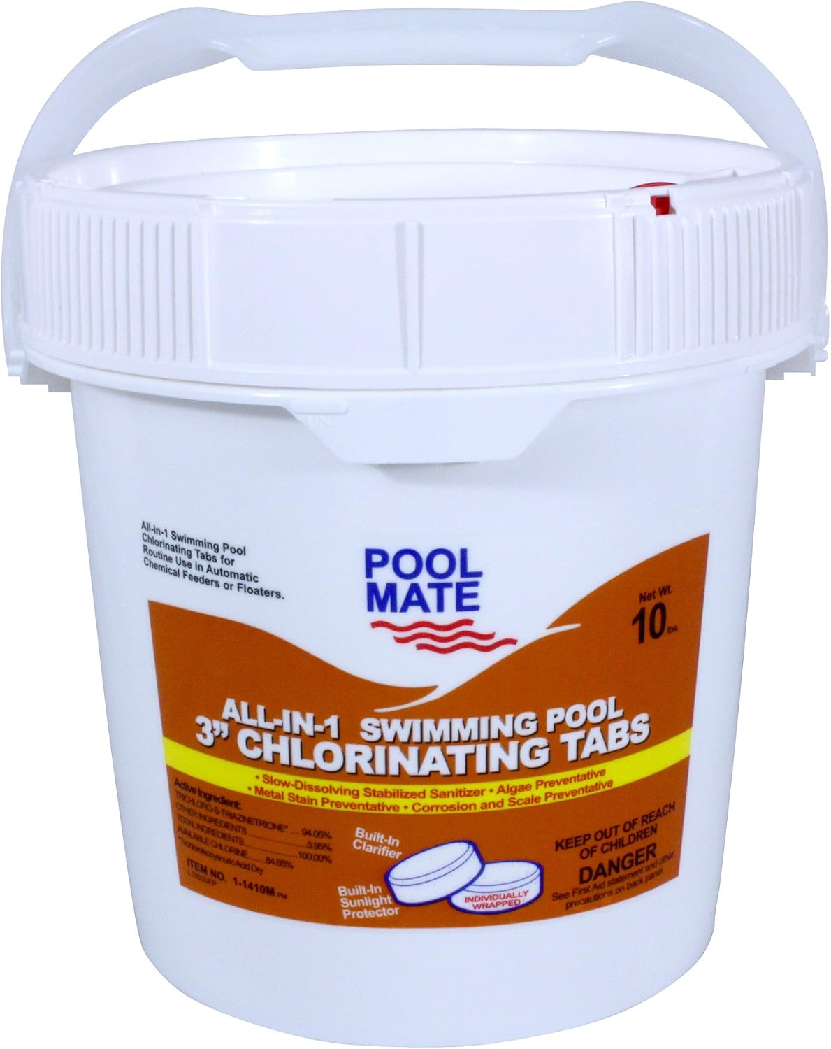 Pool Mate All-in-1 Swimming Pool Chlorine Tabs, 10-Pounds and HTH 52037 Swimming Pool Care Shock Advanced, Swimming Pool Chemical, Cal Hypo Formula, 12 Count(Pack of 1)