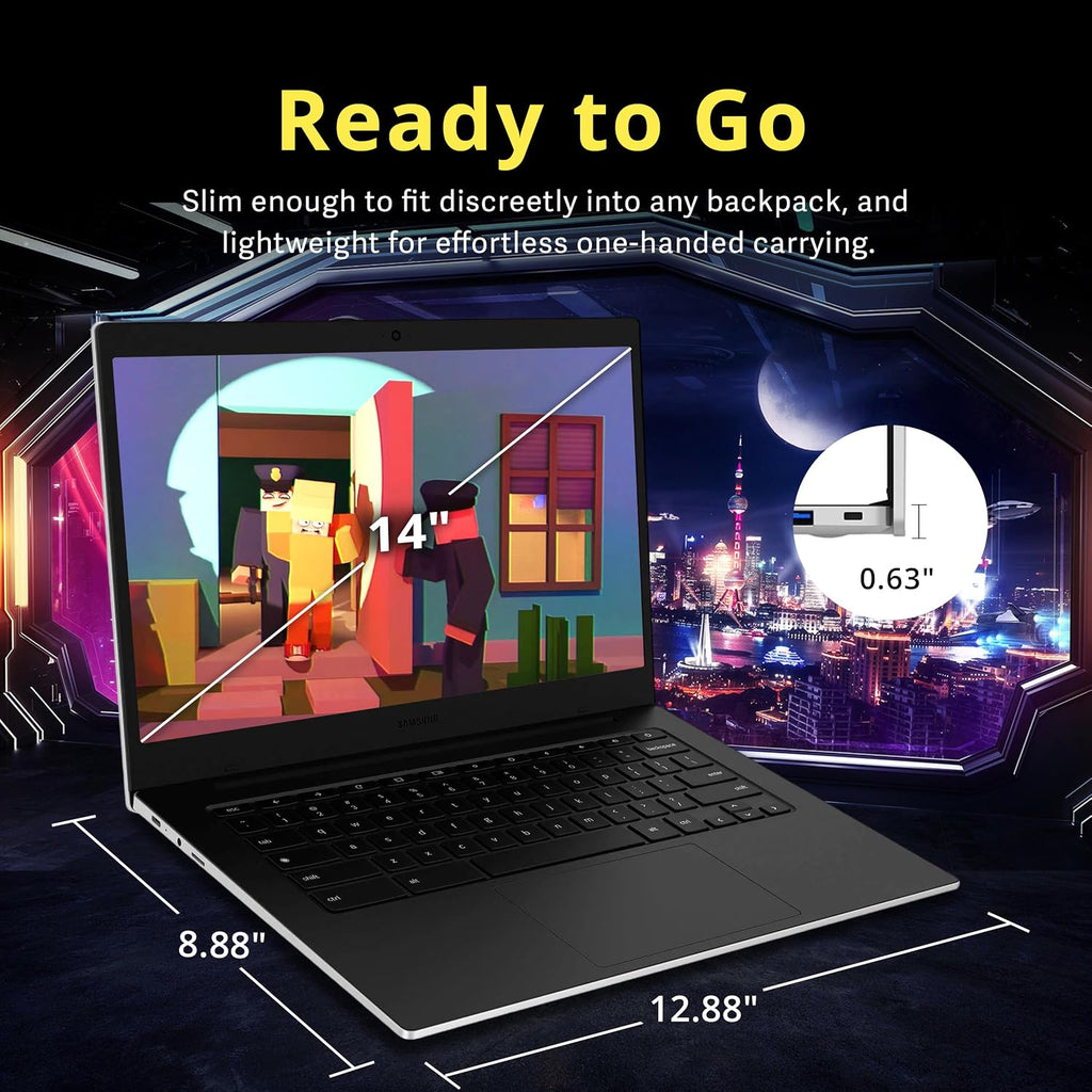 Samsung Galaxy Chromebook Go 14' LED HD Laptop, Intel Celeron N4500, 4GB LPDDR4X, 128GB eMMC, Intel UHD Graphics, Wi-Fi 6, 720p Camera, Chrome OS, Silver (Renewed)