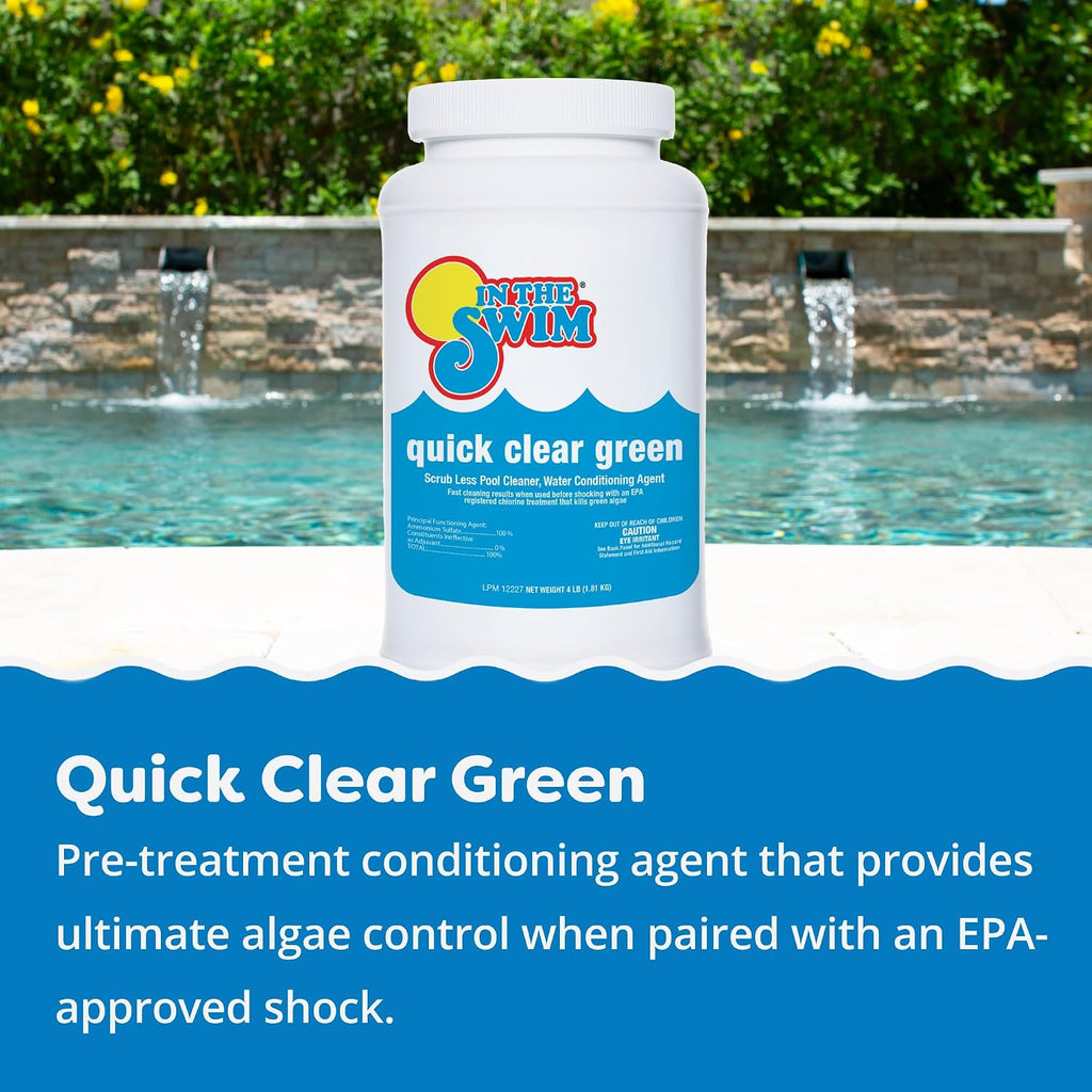 In The Swim Green Pool Rescue Kit - Removes Algae for Clear Water, Weekly Sparkle - Starter