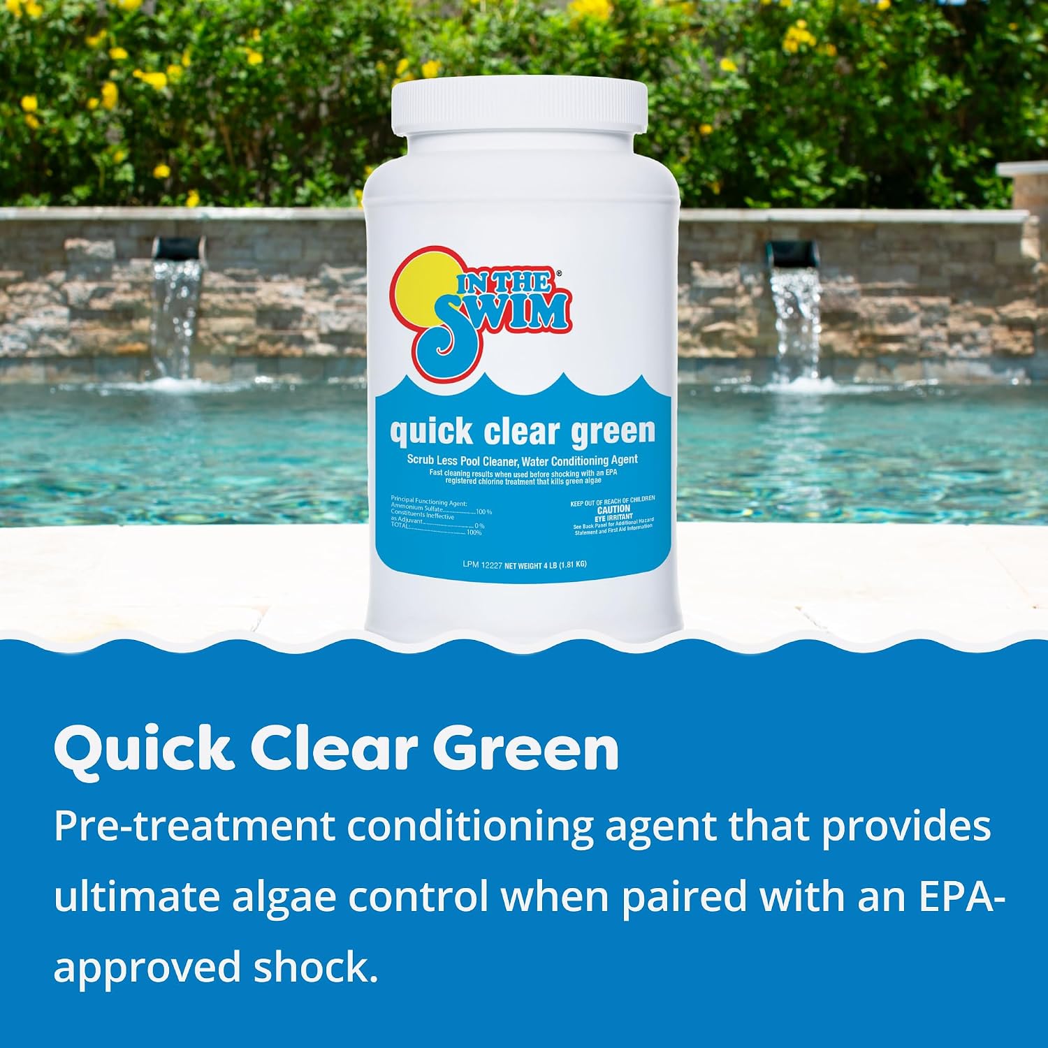 In The Swim Green Pool Rescue Kit - Removes Algae for Clear Water, Weekly Sparkle - Starter