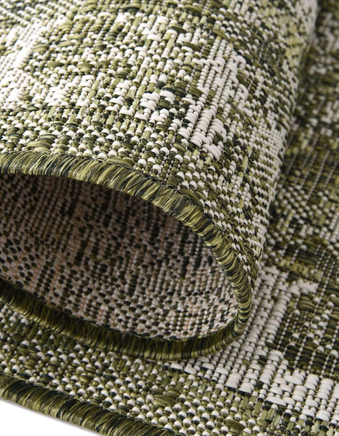 Unique Loom Outdoor Traditional Collection Area Rug - Valeria (9' x 12' 2' Rectangle, Green/ Light Green)