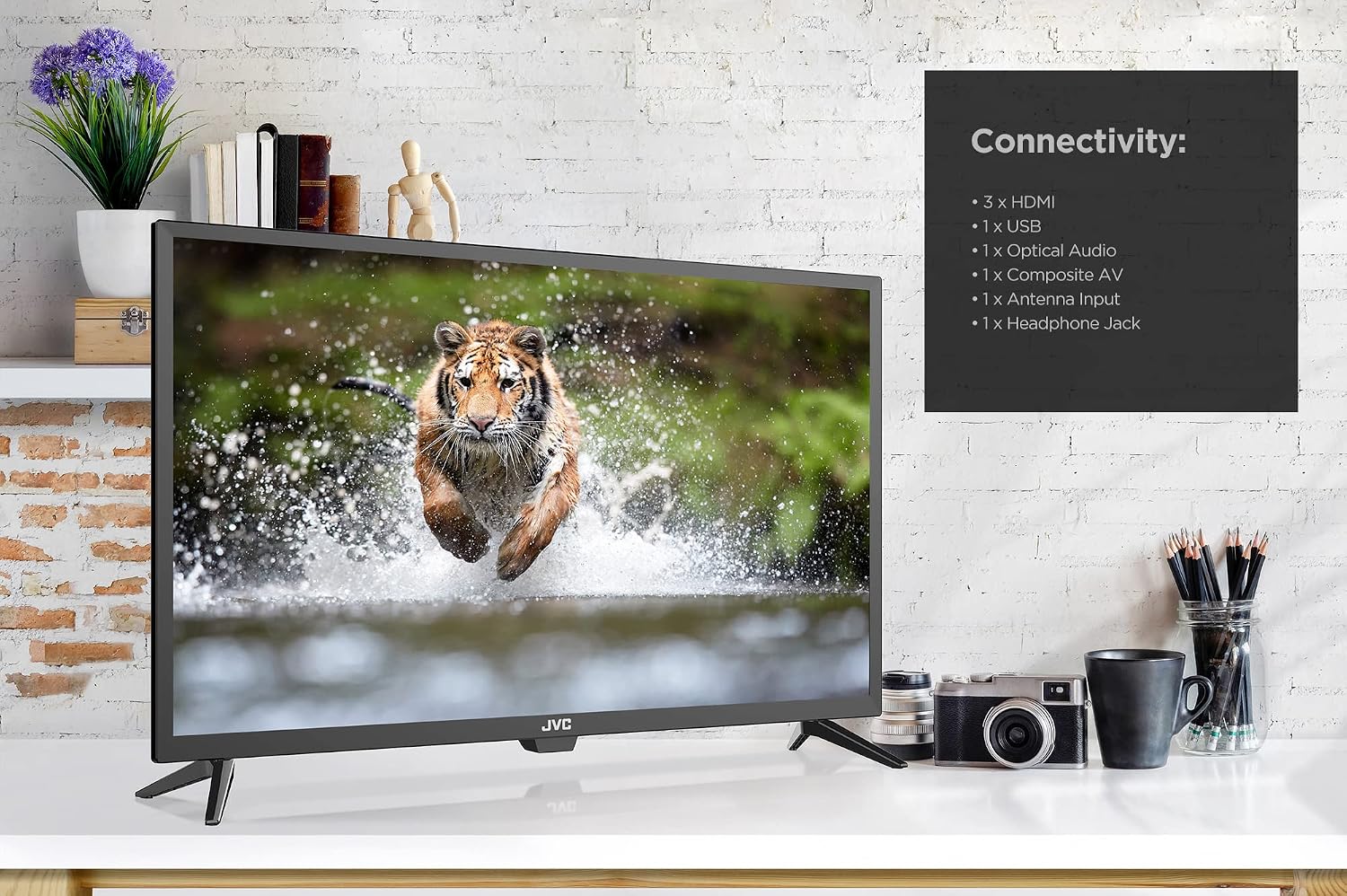 JVC 32-Inch 720p HD LED Roku Smart TV with Voice Control App, Airplay, Screen Casting, & 300+ Free Streaming Channels (LT32MAW2)