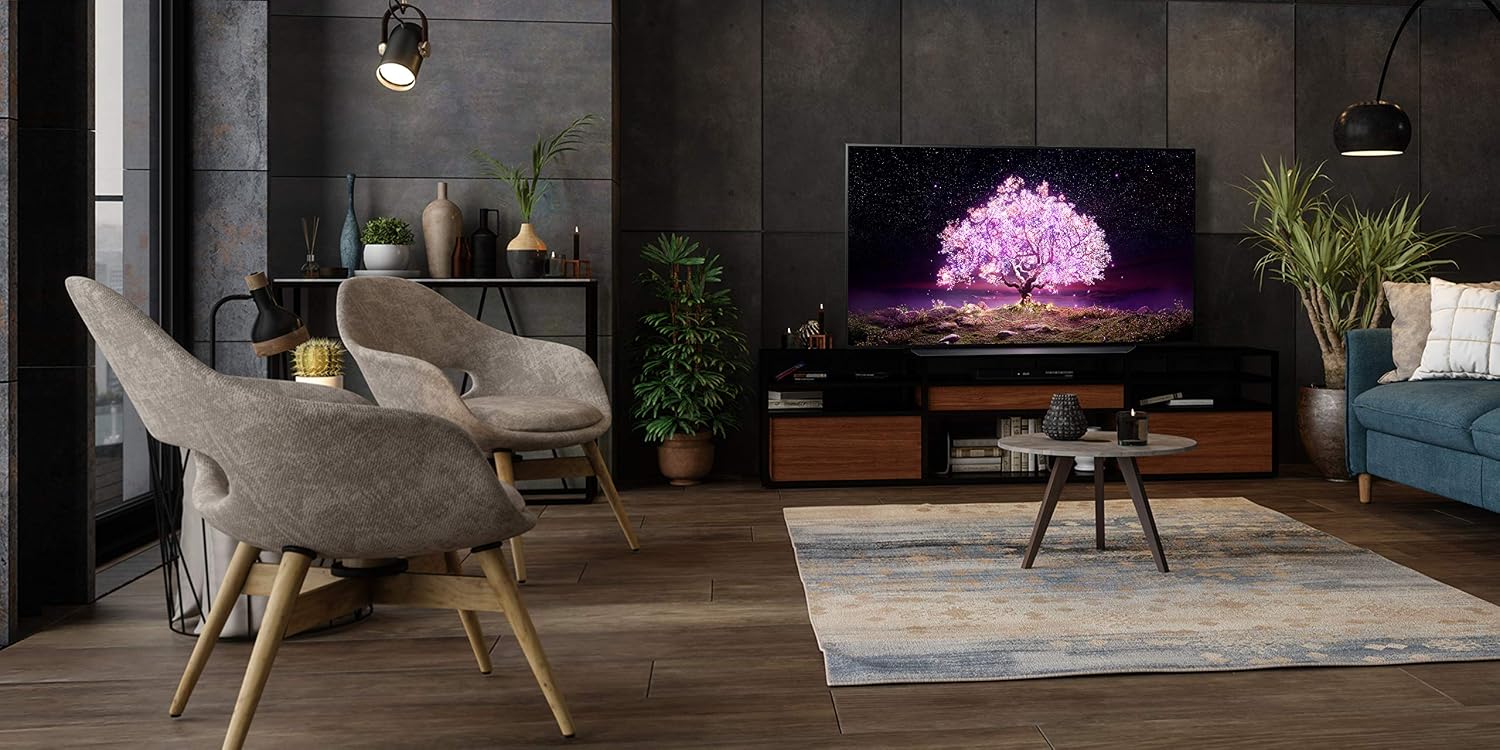 LG OLED C1 Series 55' Alexa Built-in 4k Smart TV (3840 x 2160), 120Hz Refresh Rate, AI-Powered 4K, Dolby Cinema, WiSA Ready, Gaming Mode (OLED55C1PUB, 2021)
