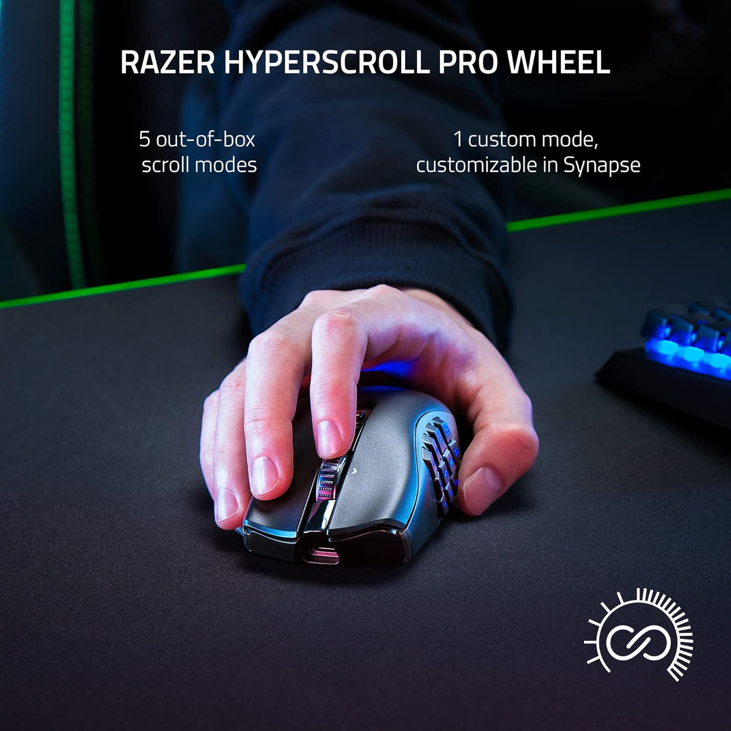 Razer Naga V2 Pro Wireless Gaming Mouse: Interchangeable Side Plate w/ 2, 6, 12 Button Configurations - Focus+ 20K DPI Optical Sensor - Fastest Gaming Mouse Switch - Chroma RGB Lighting (Renewed)