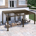 MELLCOM 12x20 Gazebo with Adjustable Galvanized Steel Roofs, All Aluminum Frame Permanent Pergola for Patio, Outdoor Freestanding Shelter, Dark Brown