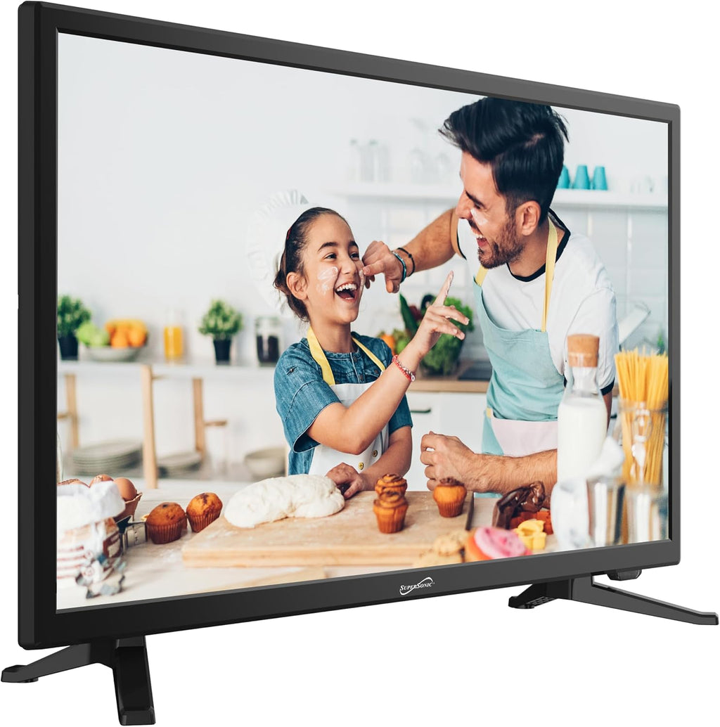 Supersonic SC-2412 24-Inch HDTV & Monitor with Built-in DVD Player, 1080p,Vibrant Colors, HDMI/USB/AC Ports, TV-to-PC Transition, and AC/DC Compatibility