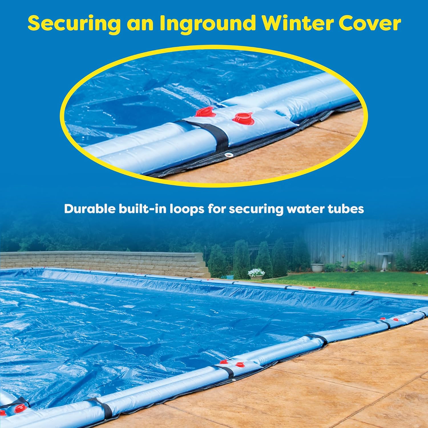 In The Swim Blue 25' x 45' Rectangle Inground Winter Cover - Economy - 8 Year - 7 x 7 Scrim