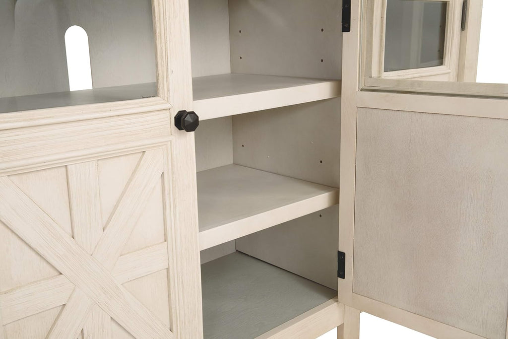 Signature Design by Ashley Bolanburg Extra Large TV Stand, Fits TVs up to 72', 3 Cabinets, Adjustable Storage Shelves, 74.13', Whitewash & 2-Tone Finish