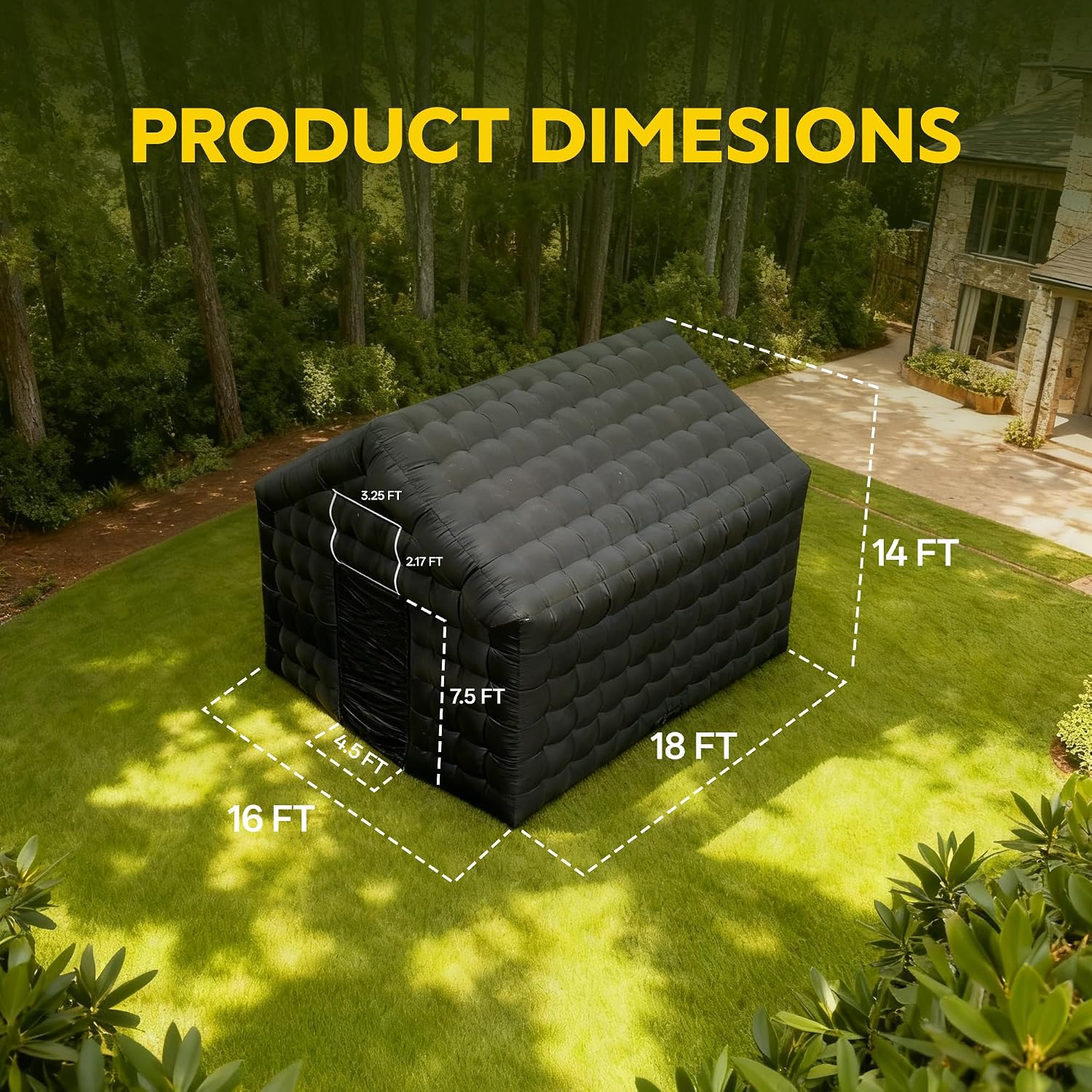 Party Tent Large,Large Gazebo Event House,Inflatable Outdoor Party Tent,for Birthday Party, School Camping, Disco Nightclub, Wedding Party (18FT)