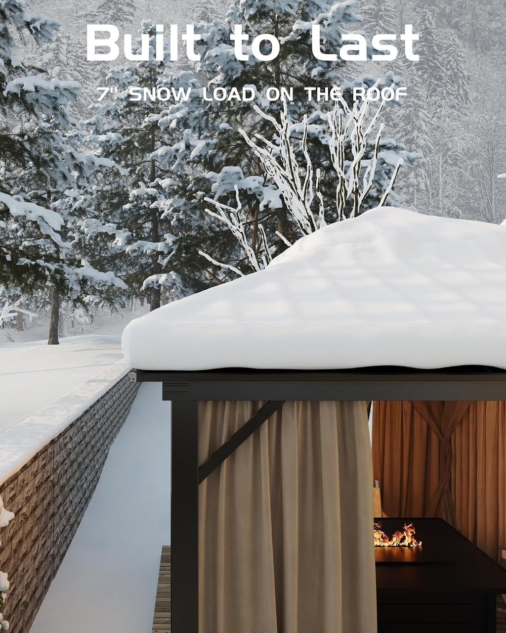 10'x10' Hardtop Gazebo - Heavy Duty Galvanized Steel Frame with Double Roof, Includes Netting & Curtains for Patio/Backyard (Brown)