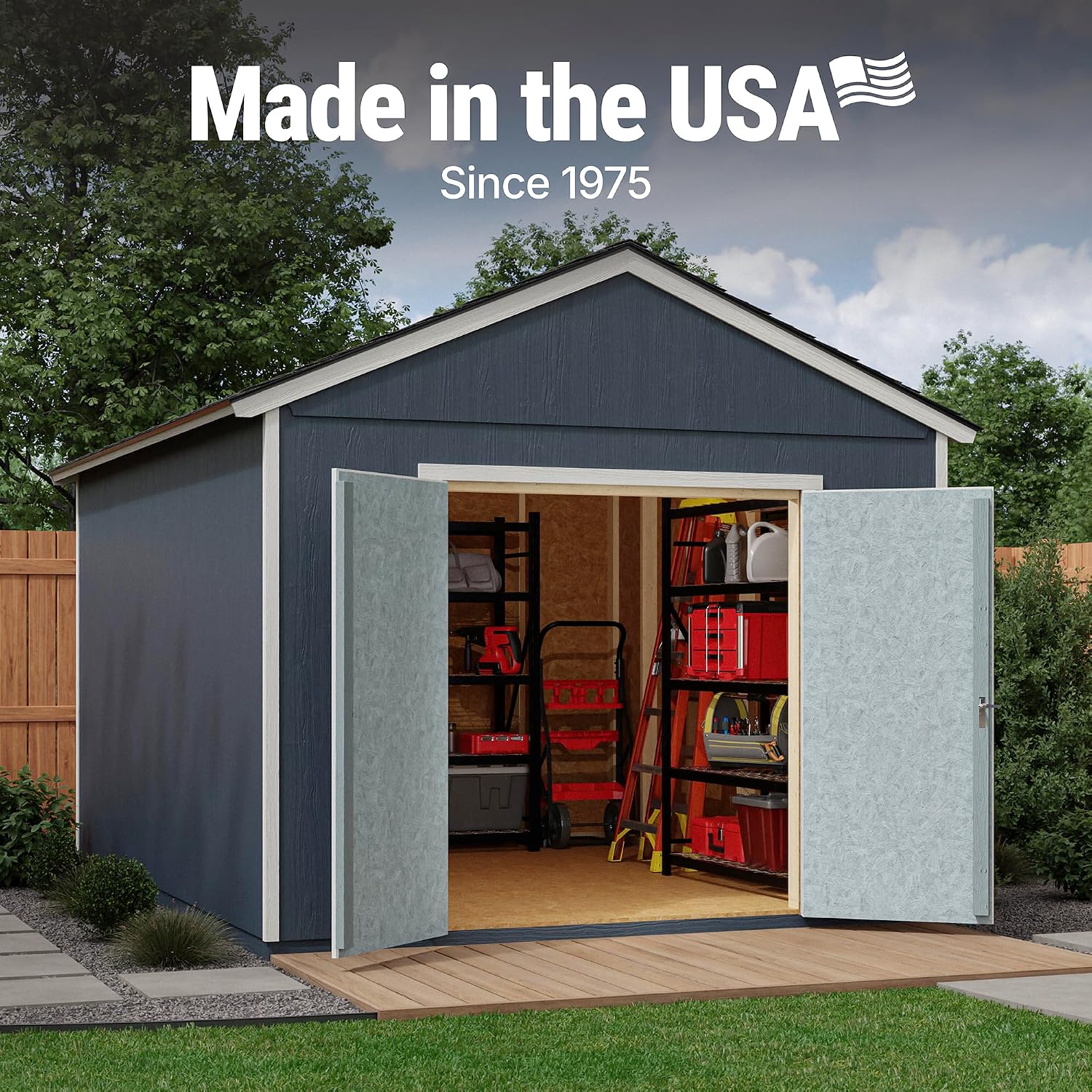 Handy Home Products Rookwood 10x14 Do-It-Yourself Wooden Storage Shed- Does not Include Floor kit, Paint or Roofing Shingles