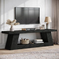 Tribesigns 63' TV Stand for 55/60/65/75-Inch TVs, Rustic Extra Long Media TV Console with Storage Shelve, Entertainment Center Television Stand for Living Room, Bedroom (Black)