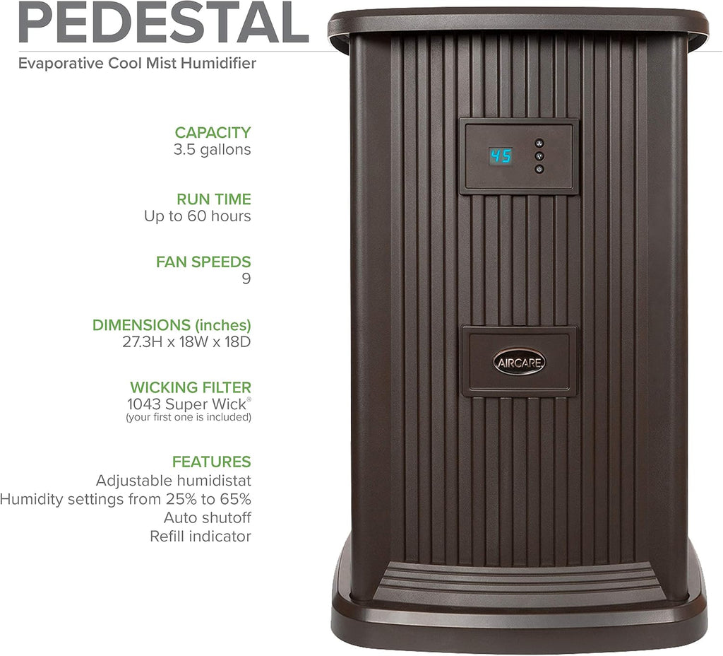AIRCARE Digital Whole-House Pedestal-Style Evaporative Humidifier (Espresso)