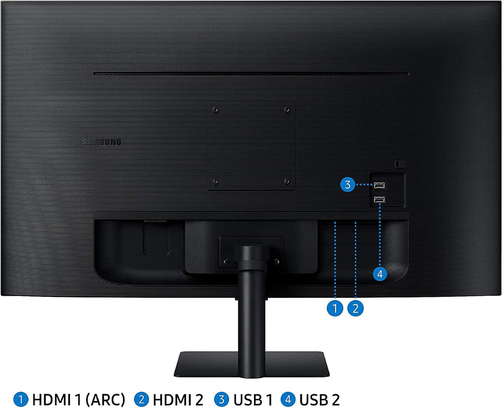 SAMSUNG M5 Series 27-Inch FHD 1080p Smart Monitor & Streaming TV (Tuner-Free), Netflix, HBO, Prime Video, & More, Apple Airplay, Bluetooth, Built-in Speakers, Remote Included (LS27AM500NNXZA)