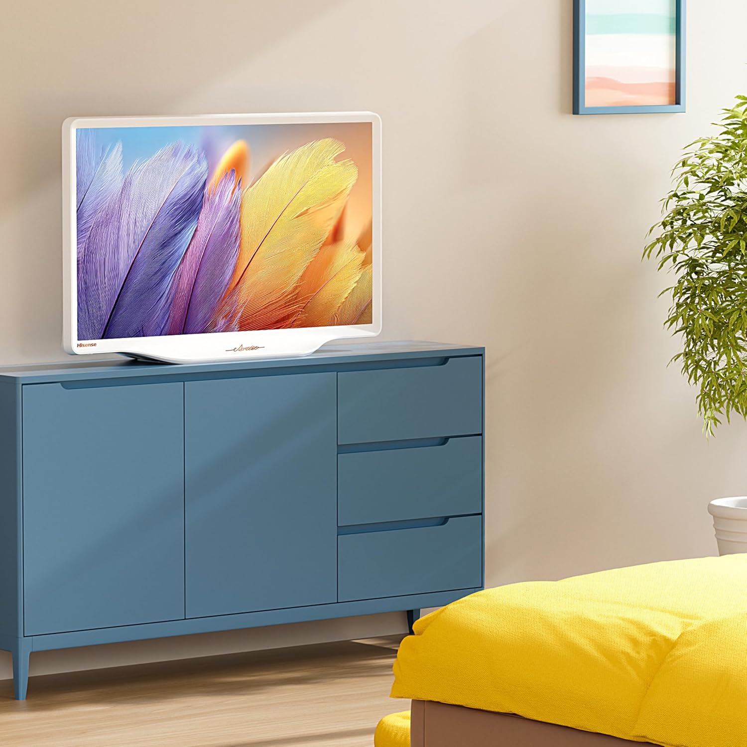 Hisense 32-Inch S5 DécoTV Series Hi-QLED FHD Smart Fire TV (32S5QF, 2025 Model) - Versatile Fit, Hi-QLED Color, Art-Inspired Design, Fluid Central Stand, DTS Virtual: X, Stream Live TV Without Cable