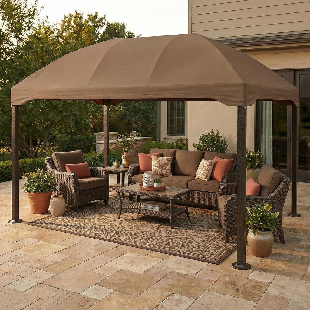 Garden Winds Reinforced RipLock 350 Replacement Canopy Top Cover Compatible with Pomeroy Domed 10' x 13' Gazebo Model L-GZ702PST - Nutmeg
