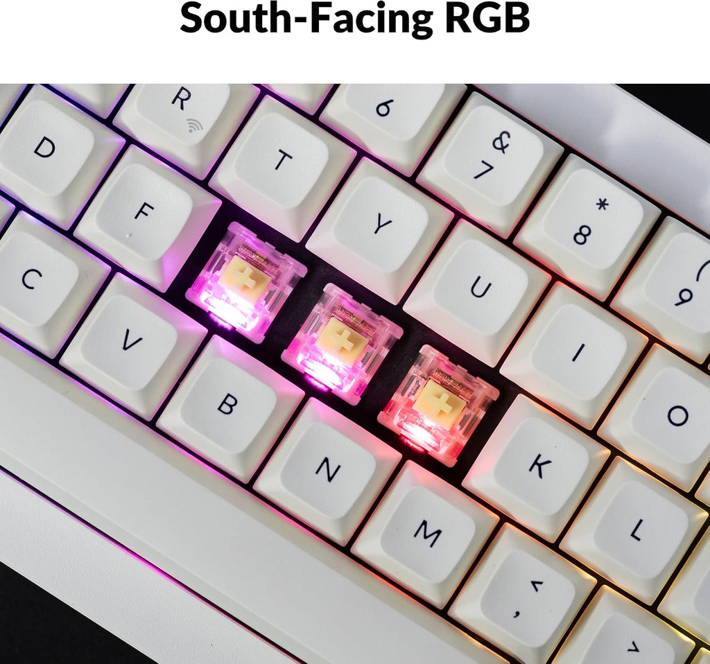 Keychron Q2 Max Wireless Custom Mechanical Gaming Keyboard, QMK/VIA Programmable Knob 2.4 GHz/Bluetooth 5.1/Wired, 65% Compact RGB Hot-Swap with Gateron Banana Switch for Mac Windows Linux - White