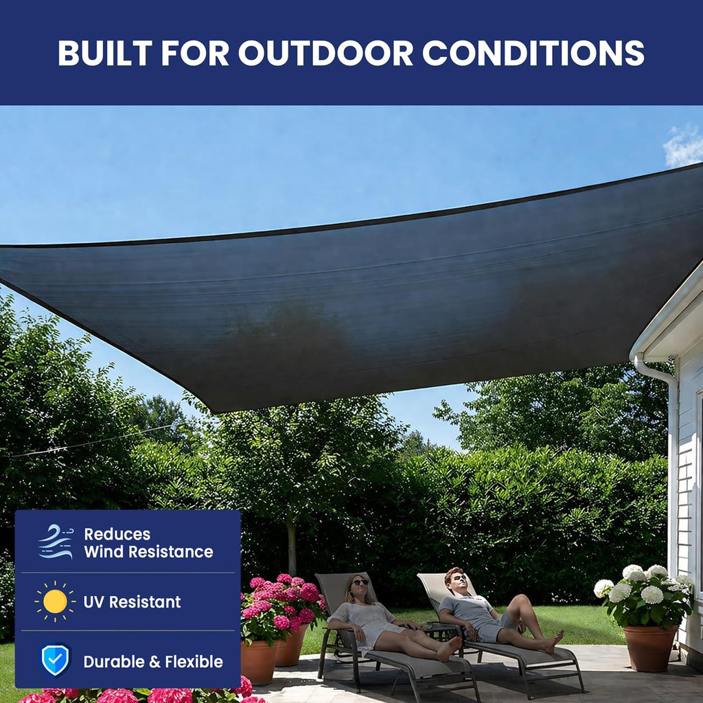 Tarps Now 50' x 50' Heavy Duty Mesh Tarp with 75% Shade and Brass Grommets - Multipurpose Protective Cover Tarpaulin with Air Flow for Tie Downs, Shade, Fences, Canopies, Dump Trucks - Black