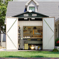 4.6 x 2.5 FT Outdoor Metal Storage Shed – Ideal for Garbage Cans, Tools, Garden Equipment, and Bikes – Brown