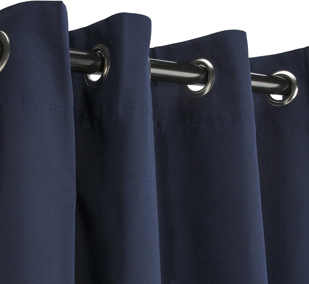 Comfort Classics Sunbrella Outdoor Curtain Panel, Nickel Grommet Top, 50 by 84 Inch in Navy; Perfect for Your Patio, Porch, Gazebo, or Pergola Inc.