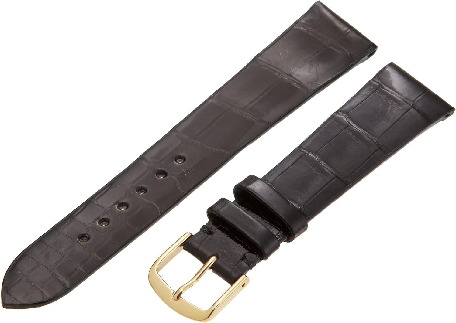 Hadley-Roma Men's MS2009RA-170 17-mm Black Genuine Alligator Leather Watch Strap